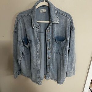 Z Supply Medium Blue soft knit “denim” top